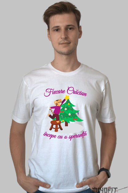 Tricou De Craciun - Fiecare Craciun Incepe Cu O Speranta barbat alb