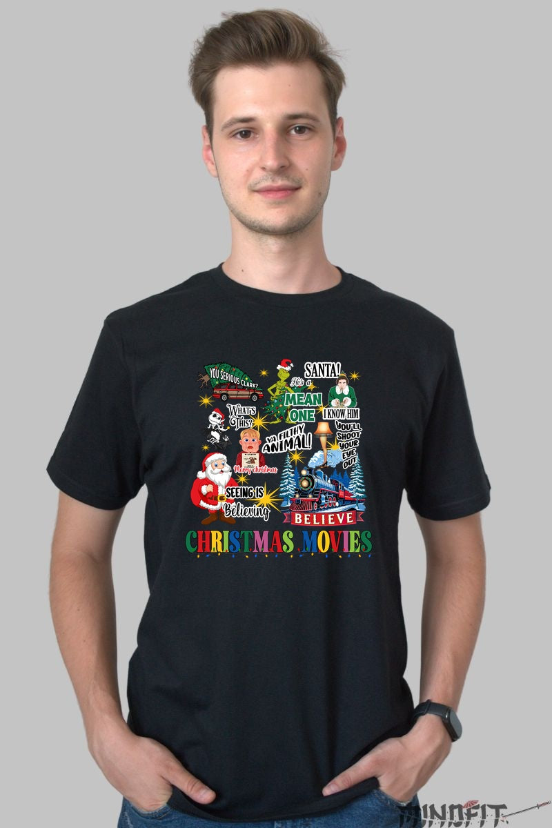 Tricou De Craciun - Filme Clasice De Sarbatori barbat negru