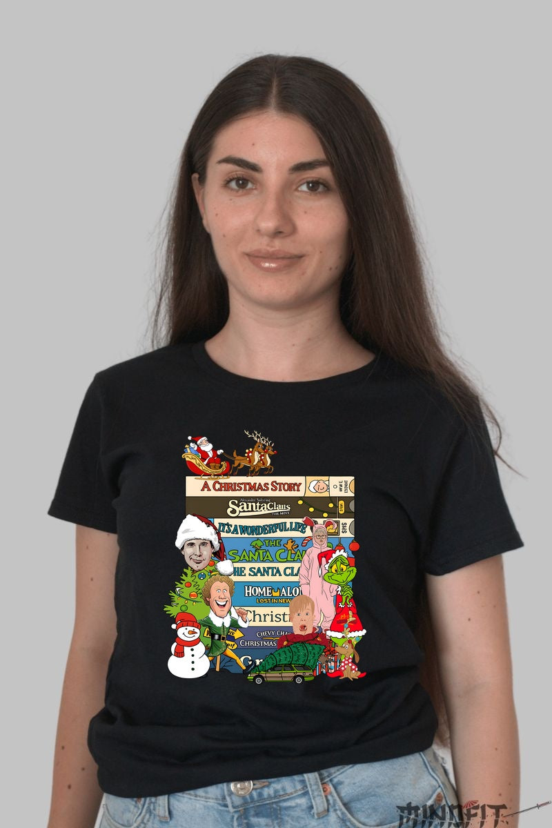 Tricou De Craciun - Filme Clasice De Sarbatori dama negru