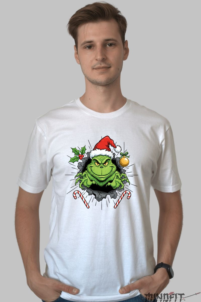 Tricou De Craciun - Grinch Cel Poznas barbat alb