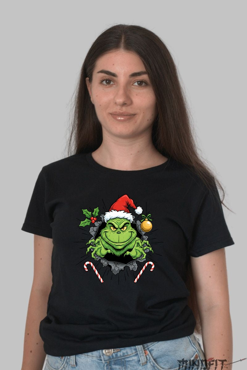 Tricou De Craciun - Grinch Cel Poznas dama negru