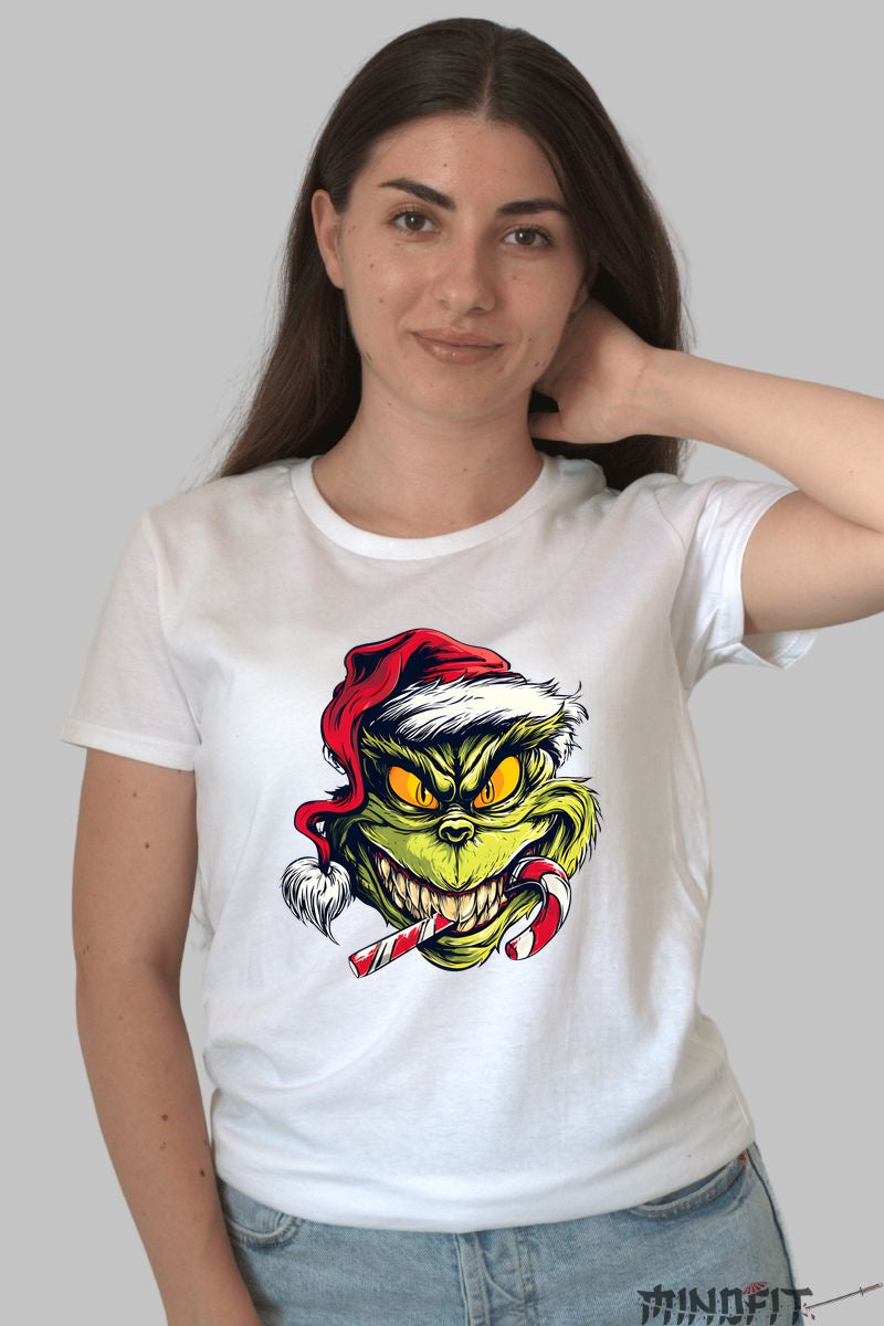 Tricou De Craciun - Grinch Cu Acadea dama alb