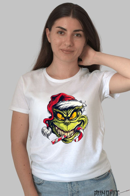Tricou De Craciun - Grinch Cu Acadea dama alb
