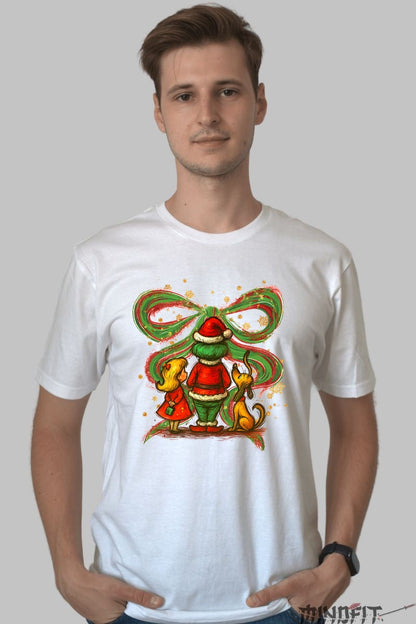 Tricou De Craciun - Grinch, Fetita Si Catelul Magic barbat alb