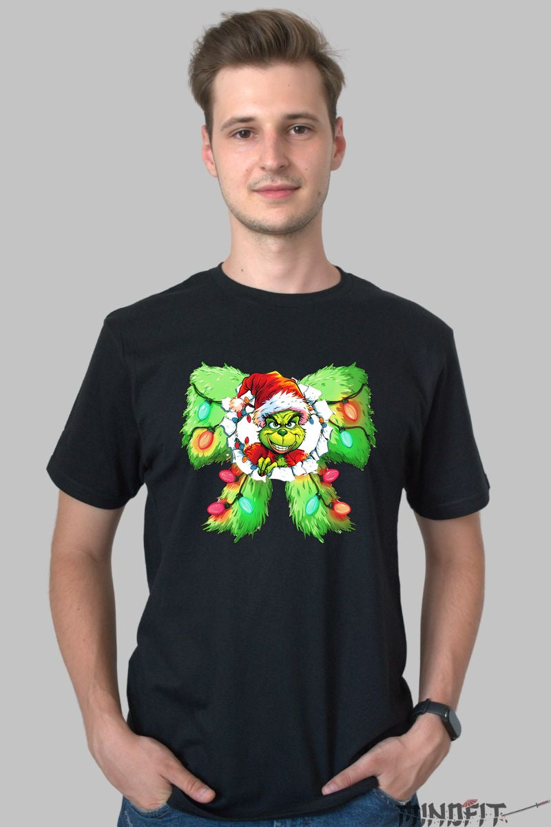 Tricou De Craciun - Grinch Inversunat Sub Coroana barbat negru