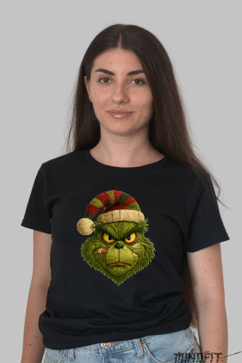 Tricou De Craciun - Grinch Nu Are Chef De Sarbatori dama negru