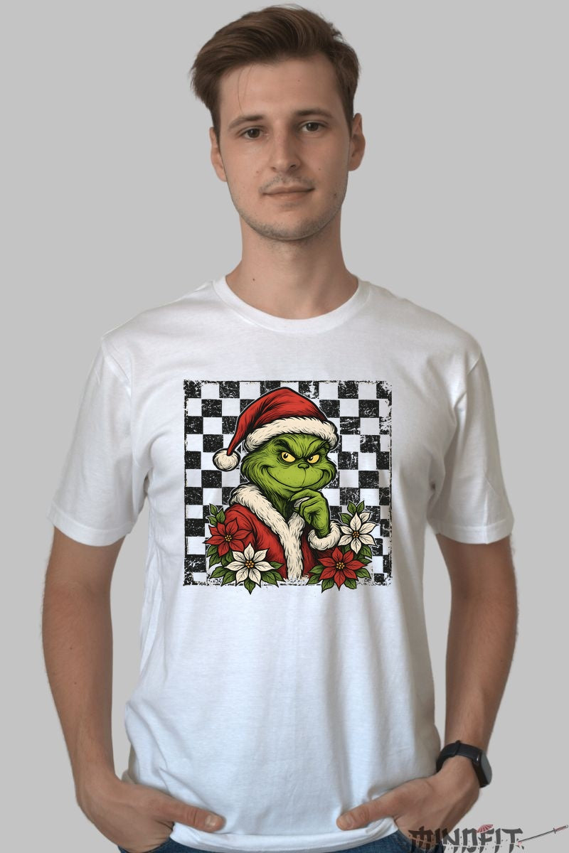Tricou De Craciun - Grinch Sarbatorile Nu Ma Impresioneaza barbat alb