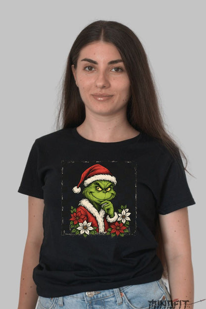 Tricou De Craciun - Grinch Sarbatorile Nu Ma Impresioneaza dama negru