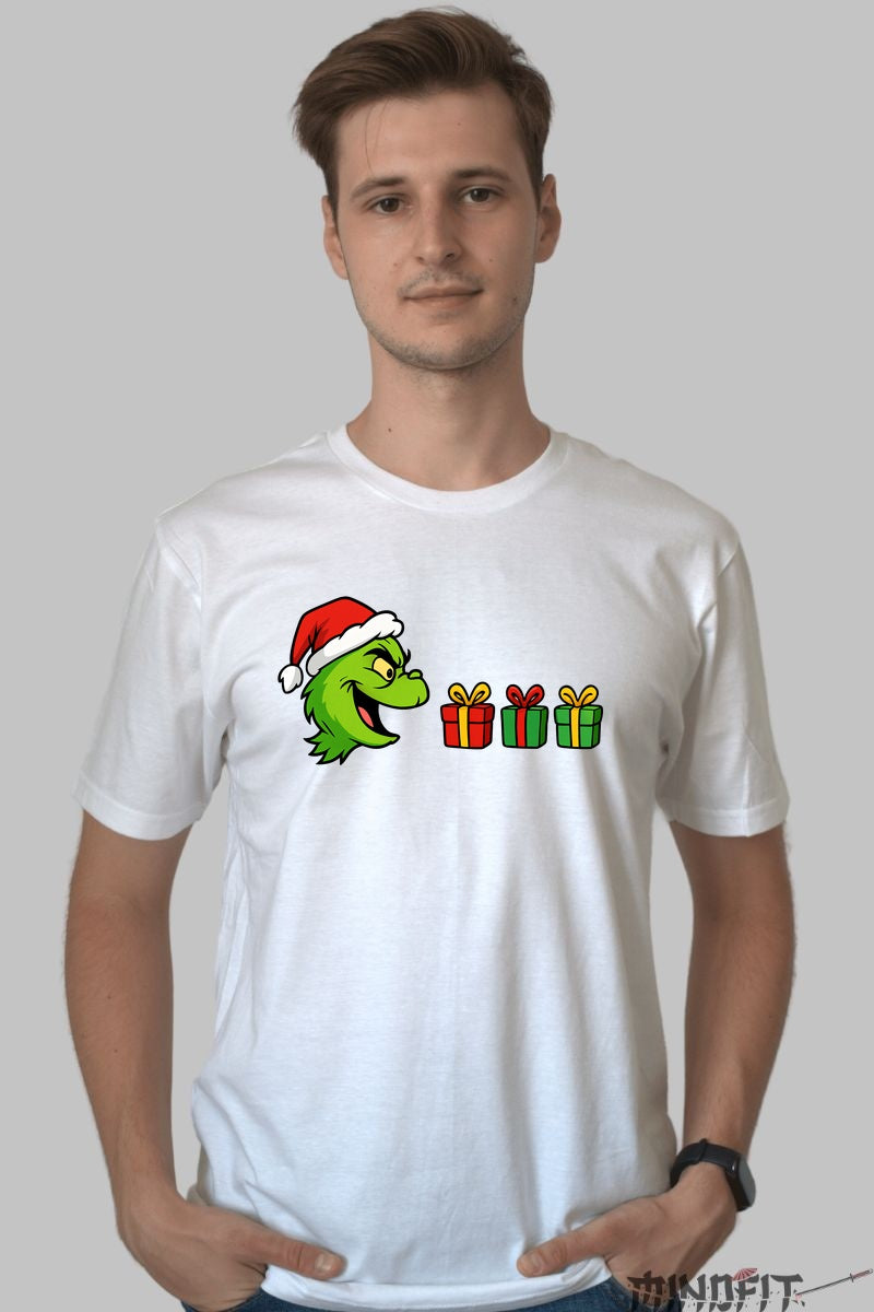Tricou De Craciun - Grinch Si Cadourile barbat alb