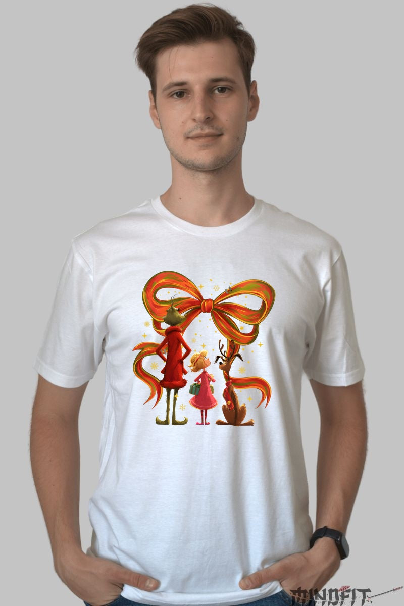 Tricou De Craciun - Grinch Si Magia Cadourilor barbat alb