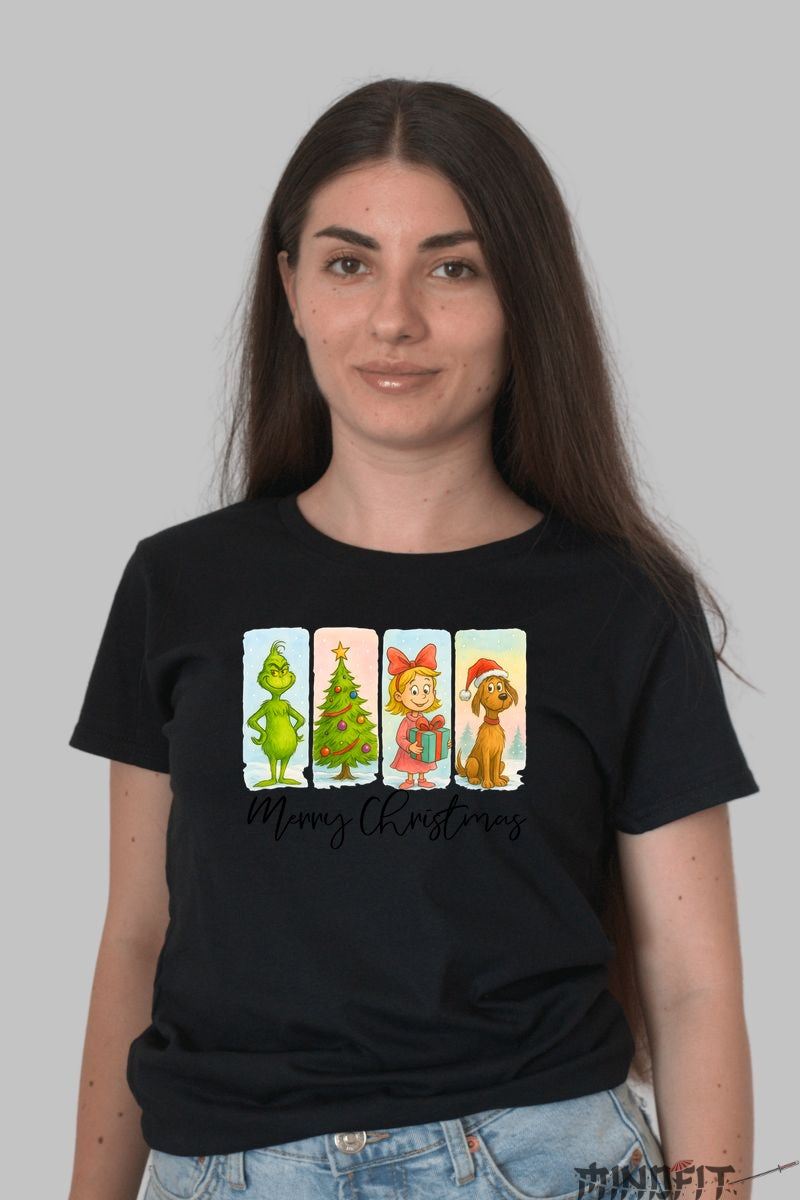 Tricou De Craciun - Grinch Si Prietenii Magici dama negru