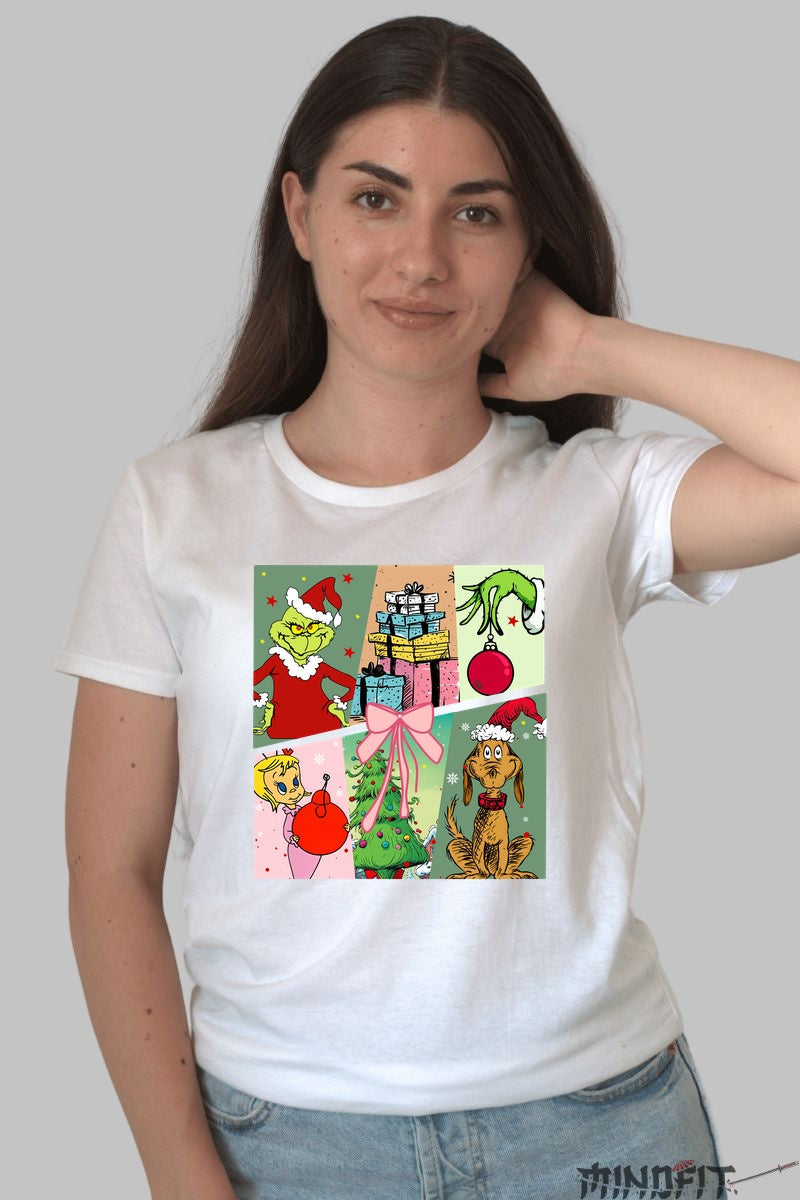 Tricou De Craciun - Grinch Si Spiritul Sarbatorilor dama alb
