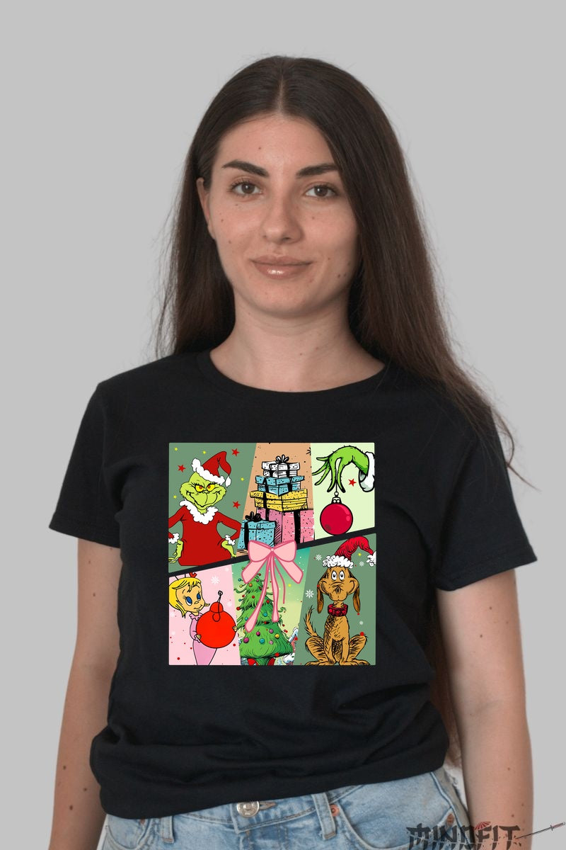 Tricou De Craciun - Grinch Si Spiritul Sarbatorilor dama negru