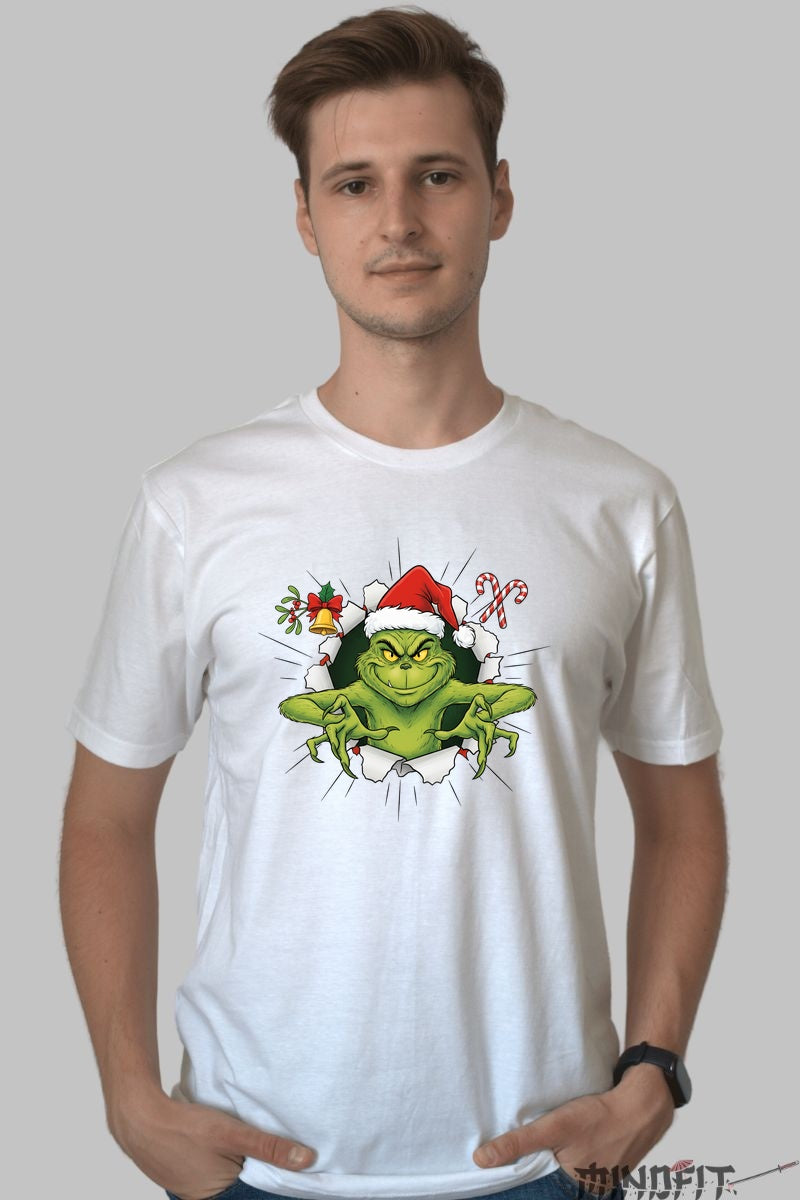 Tricou De Craciun - Grinch-ul Poznas barbat alb