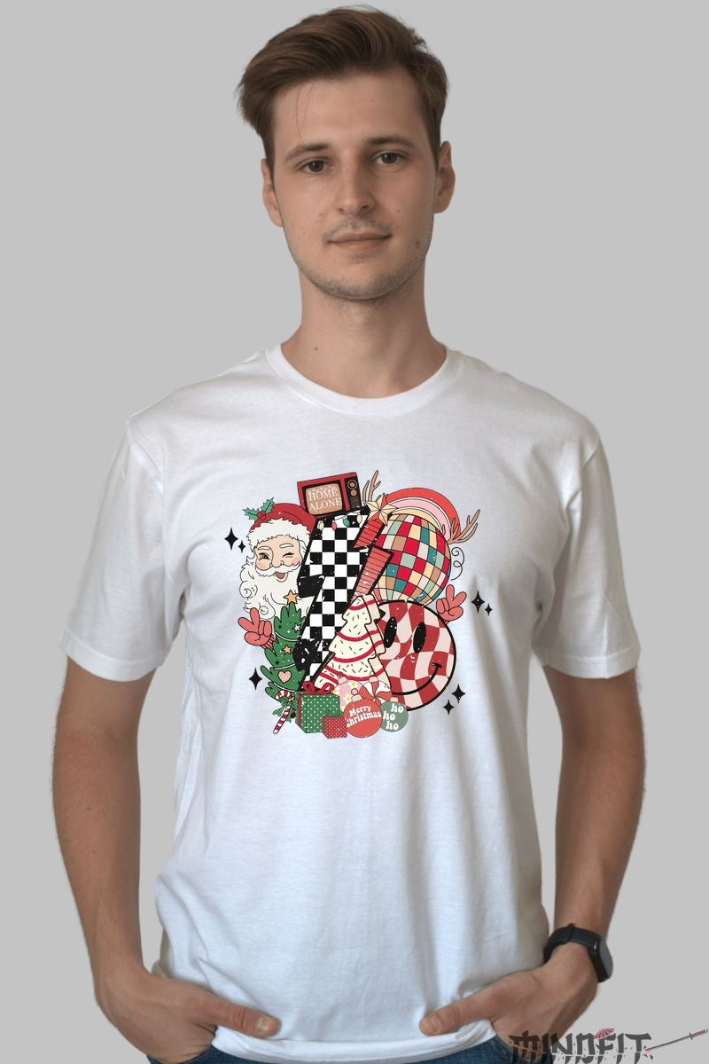 Tricou De Craciun - Haos Festiv Cu Mosul barbat alb