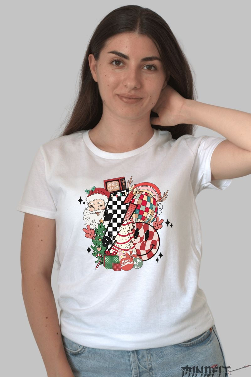 Tricou De Craciun - Haos Festiv Cu Mosul dama alb