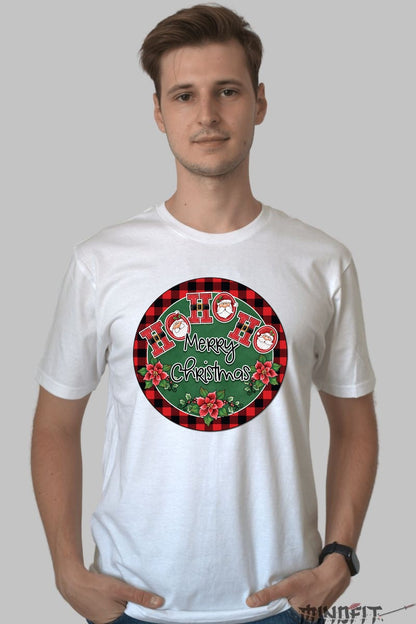 Tricou De Craciun - Ho Ho Ho Merry Christmas barbat alb
