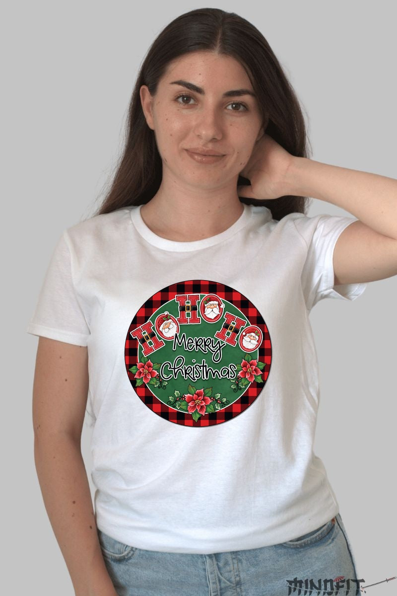 Tricou De Craciun - Ho Ho Ho Merry Christmas dama alb