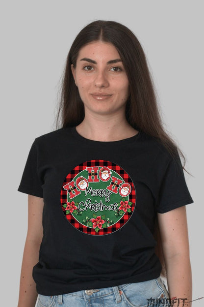 Tricou De Craciun - Ho Ho Ho Merry Christmas dama negru