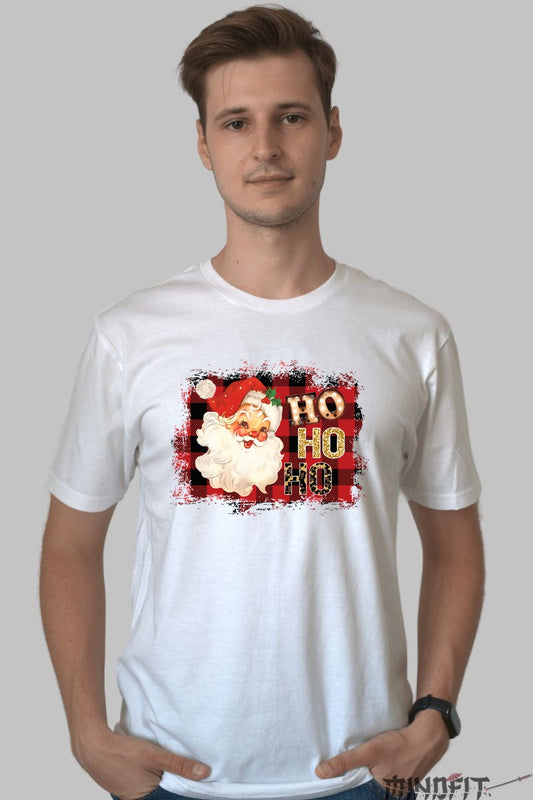 Tricou De Craciun - Ho Ho Ho Vintage barbat alb