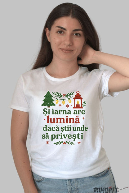 Tricou De Craciun - Iarna Are Lumina barbat negru
