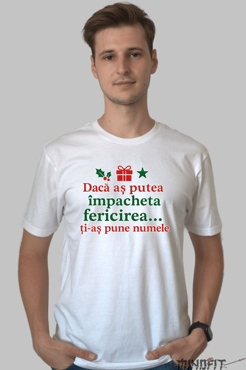 Tricou De Craciun - Impachetez Fericirea Cu Numele Tau dama negu