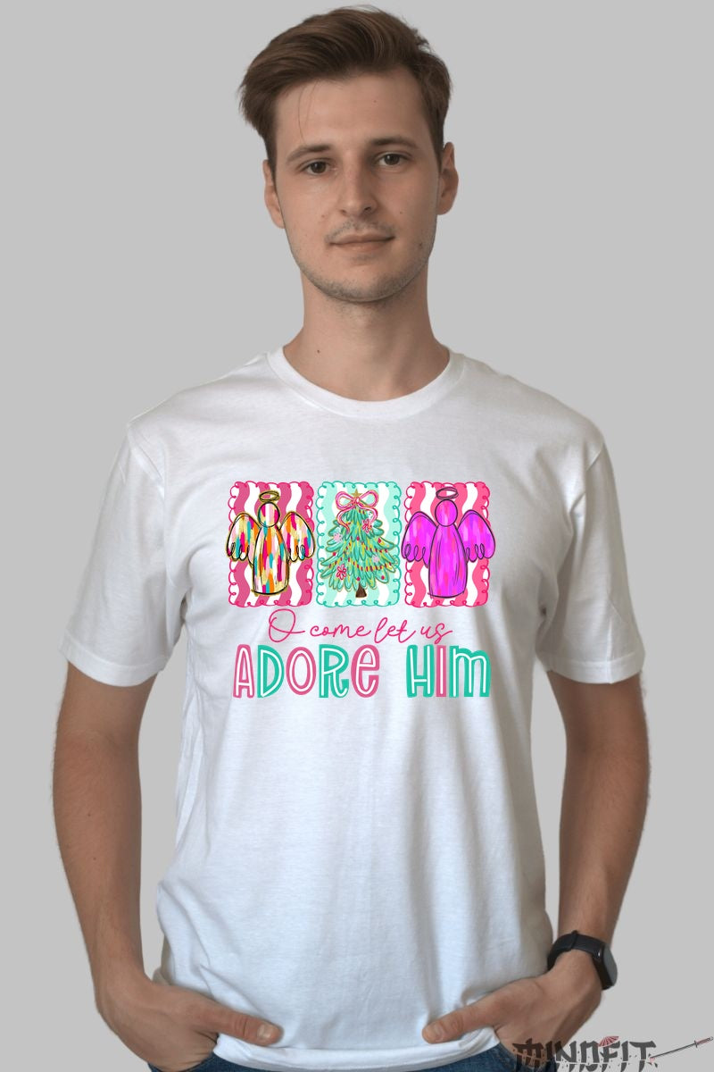 Tricou De Craciun - Ingeri Si Bradul Sfant barbat alb