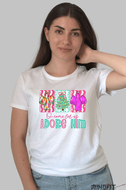 Tricou De Craciun - Ingeri Si Bradul Sfant dama alb