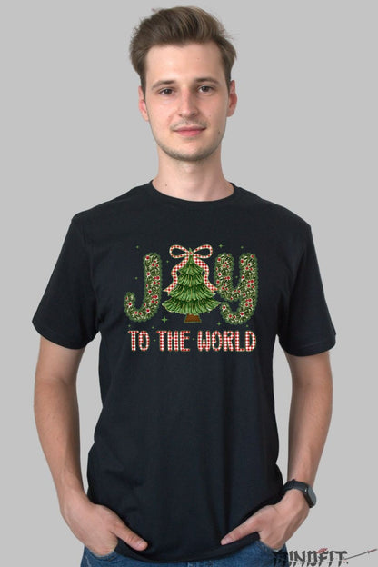 Tricou De Craciun - Joy To The World barbat negru