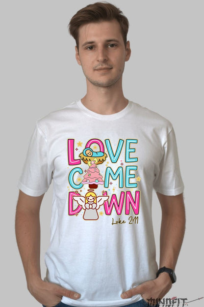 Tricou De Craciun - Love Came Down barbat alb