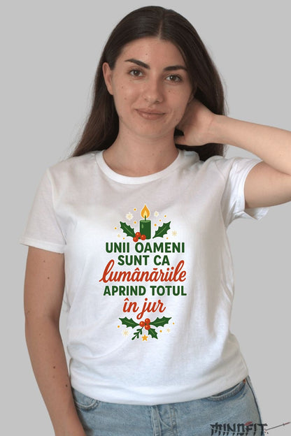 Tricou De Craciun - Lumanarile Care Aprind Totul barbat negru