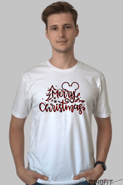 Tricou De Craciun - Merry Christmas Cu Inima Si Brad barbat alb