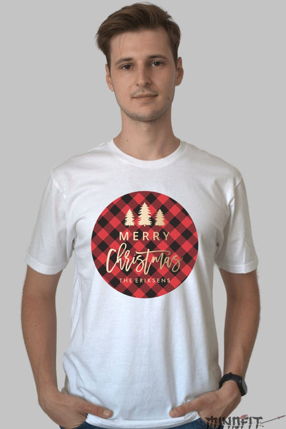 Tricou De Craciun - Merry Christmas Cu Padure Festiva barbat alb
