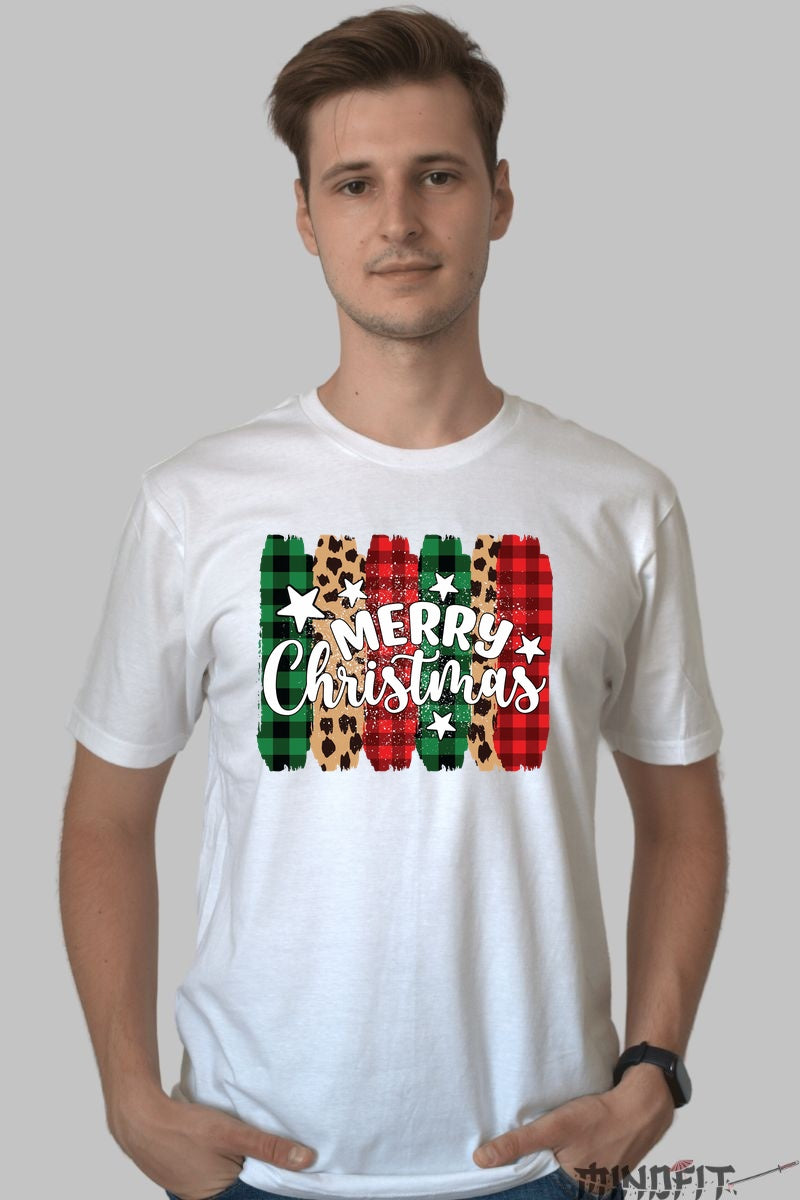 Tricou De Craciun - Merry Christmas In Stil Festiv barbat alb
