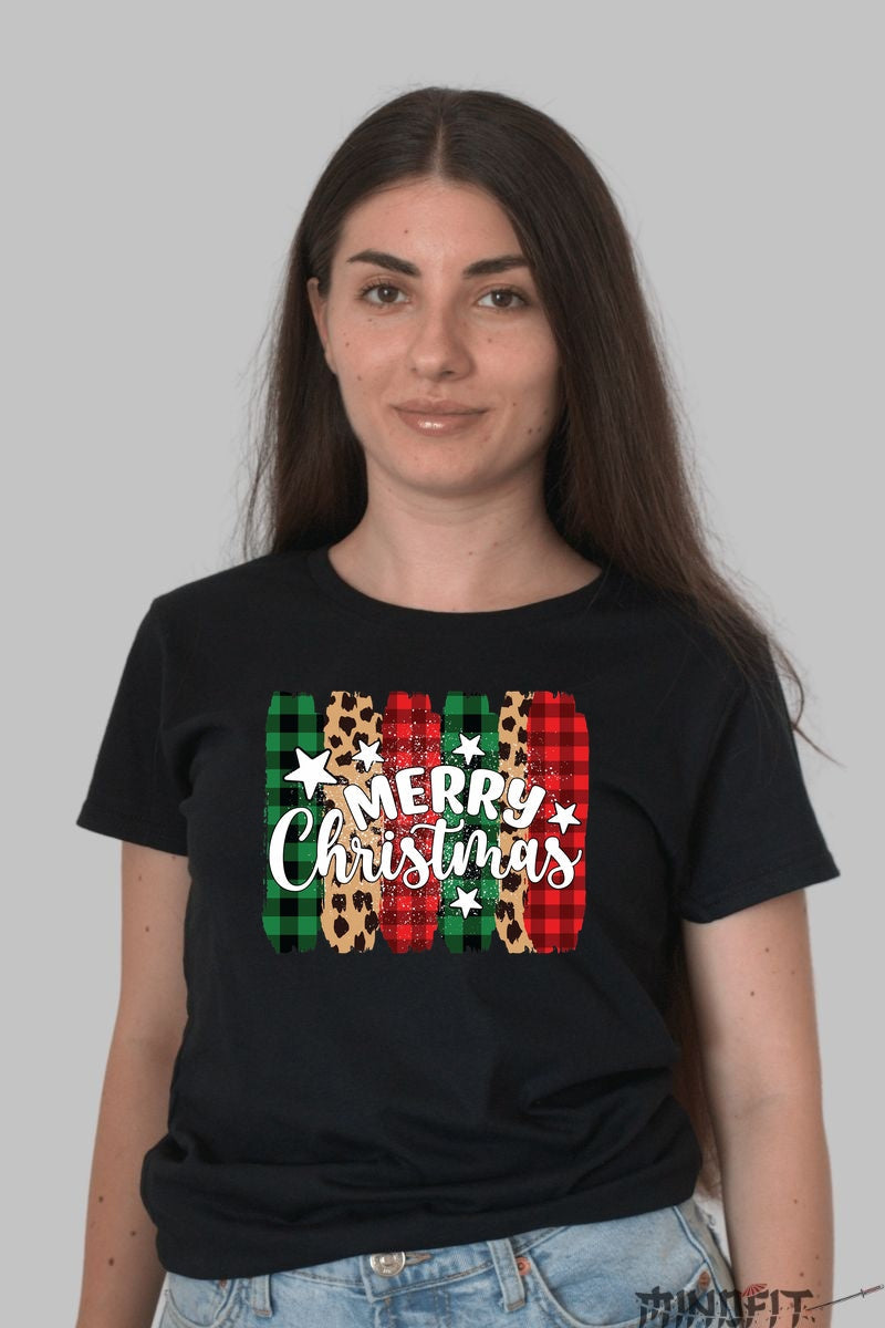 Tricou De Craciun - Merry Christmas In Stil Festiv dama negru