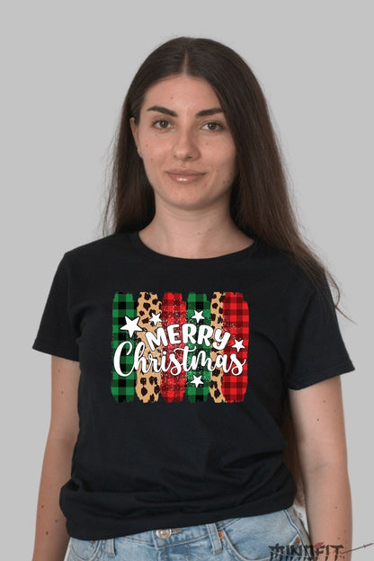 Tricou De Craciun - Merry Christmas In Stil Festiv dama negru