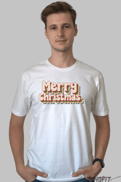 Tricou De Craciun - Merry Christmas Retro Vibes barbat alb