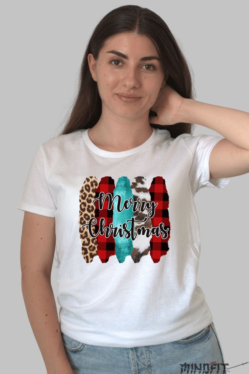 Tricou De Craciun - Merry Christmas Safari Vibe dama alb