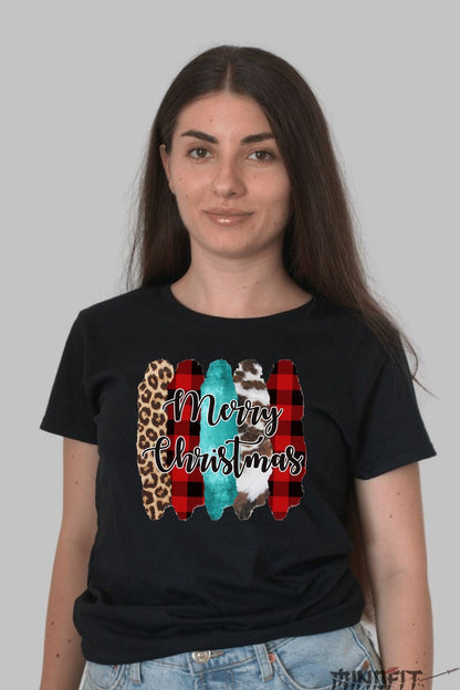 Tricou De Craciun - Merry Christmas Safari Vibe dama negru