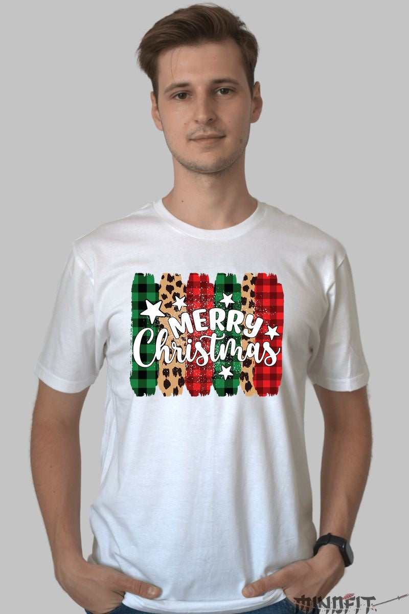 Tricou De Craciun - Merry Christmas Wild Style barbat alb