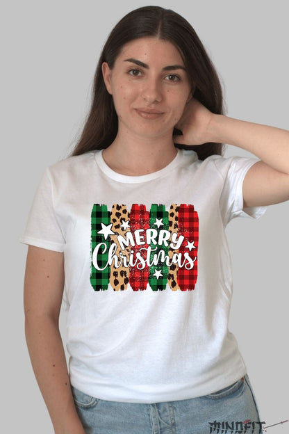 Tricou De Craciun - Merry Christmas Wild Style dama alb