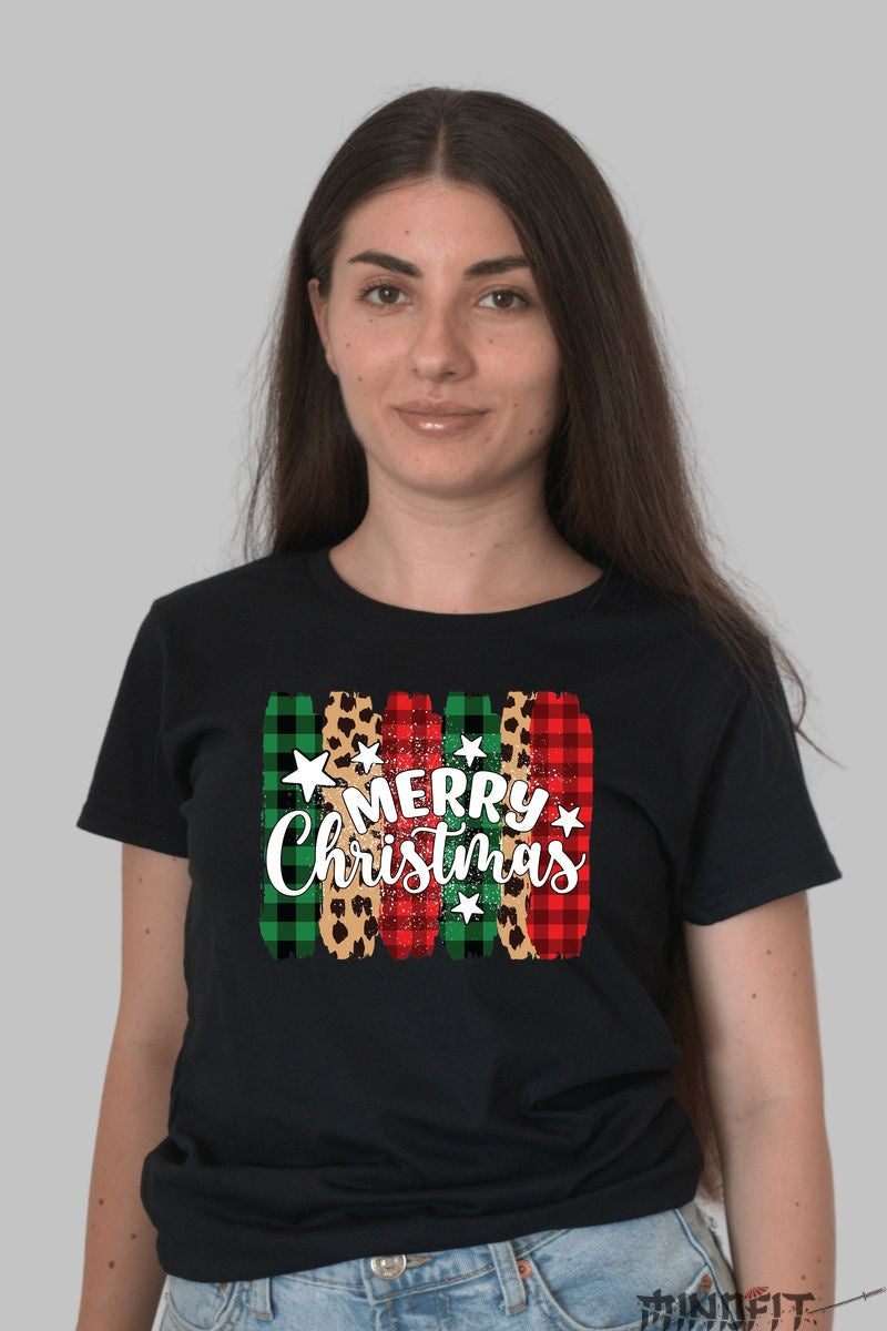 Tricou De Craciun - Merry Christmas Wild Style dama negru