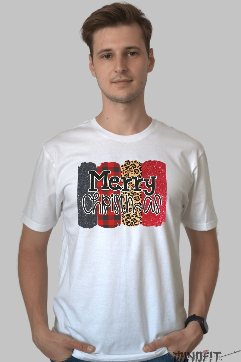 Tricou De Craciun - Merry Christmas Wild Style barbat alb