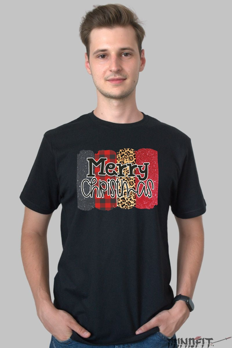 Tricou De Craciun - Merry Christmas Wild Style barbat negru