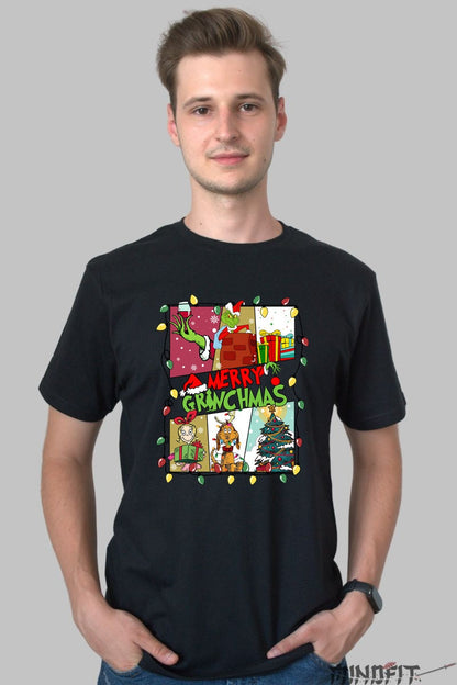 Tricou De Craciun - Merry Grinchmas barbat negru