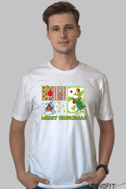 Tricou De Craciun - Merry Grinchmas barbat alb