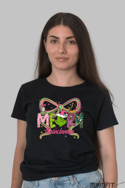 Tricou De Craciun - Merry Grinchmas dama negru