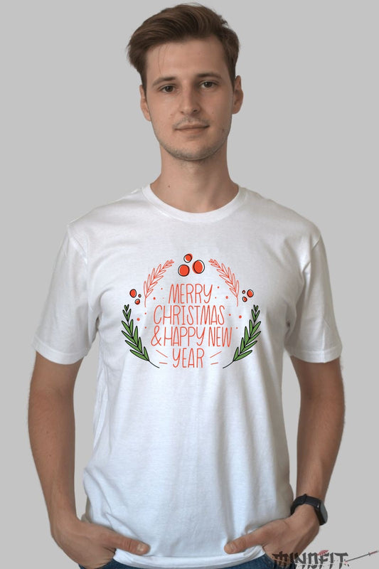 Tricou De Craciun - Mesaj Festiv De Sarbatoare barbat alb