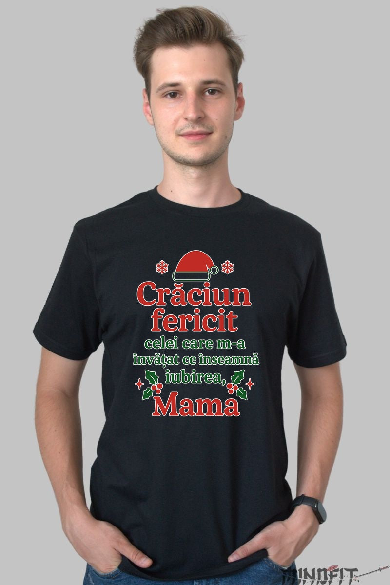 Tricou De Craciun - Mesaj Pentru Mama dama alb