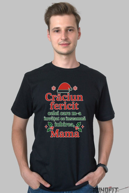 Tricou De Craciun - Mesaj Pentru Mama dama alb